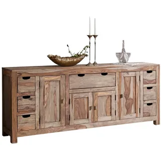 Massivmoebel24 Sideboard 210 x 85 x 42 cm Grau geölt