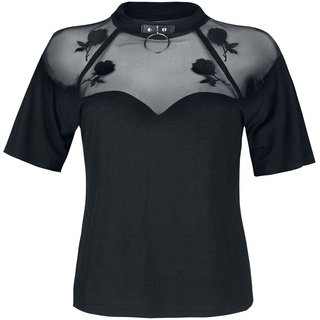 Jawbreaker T-Shirt - Rose Garden Mesh Top - S bis XXL - für Damen - Größe L - schwarz - L