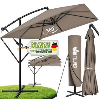 tillvex Ampelschirm Ø 330 cm Cappuccino