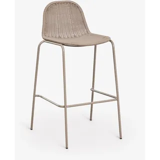 Sklum Reiven Stapelbarer Hoher Gartenhocker Aus Synthetischem Rattan Moka Braun ↑75 Cm