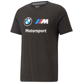PUMA Herren T-Shirt - BMW Motorsport ESS Logo Tee, Baumwolle, Rundhals, Logo, kurz, einfarbig Schwarz S