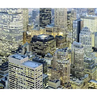 Xora Vliestapete, Blau, Gelb, Grau, Skyline, 300x250 cm, Fsc, Tapeten & Wandverkleidungen, Vliestapeten