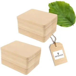 16x HOFMEISTER® Untersetzer aus Holz, 10 cm, dekorativer Untersetzer für Gläser und Raclette-Pfännchen, vermeidet Flecken, hitzebeständiges Buchen-Brettchen aus Europa