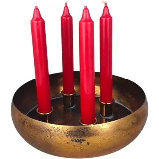 4er Kerzenhalter Advent 22cm Kupfer Adventskranz Kerzenständer Schale Dekoschale