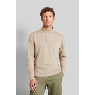 bugatti Langarm-Poloshirt mit Stehkragen braun XXL