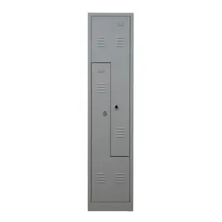 PROREGAL Garderobenspind Camel | 2-Fächer-Z-Design| HxBxT 180x41x50 cm | Vorhängeschloss | Grau
