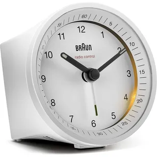Braun BC07W Analoger Funkwecker Schlummerfunktion Beleuchtung Crescendo-Alarm