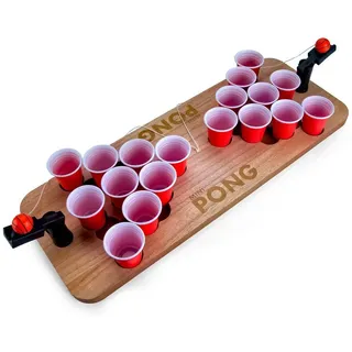 Goods+Gadgets Spieltisch GOODS+GADGETS Mini Beer-Pong Spieltisch – Kompaktes Partyspiel Set, (Bierpong-Tisch mit Bechern), Shot-Pong Set
