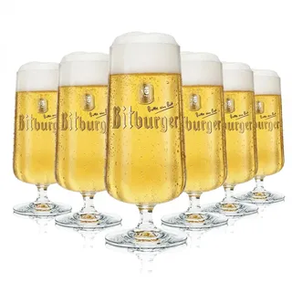 Bitburger Kelch Tulpen Glas Gläser-Set - 6x Biertulpen 0,3l geeicht