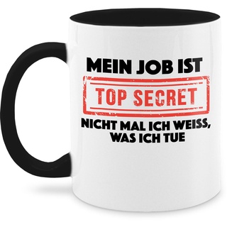 Tasse Tassen 325ml - Statement Sprüche - Mein Job ist top secret - 325 ml - Schwarz - kaffeetasse büro lustige sprueche für arbeit kaffeetassen lustig mit sprüchen spruch geheime q9061