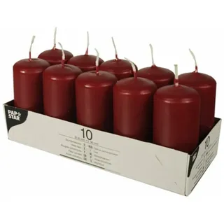 Papstar Stumpenkerze 9 x 4 cm 10 St. bordeaux