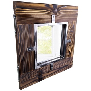 Spiegel (Natur, 80x80 cm) hängender Spiegel Wandspiegel Wohnzimmerspiegel Schlafzimmerspiegel Holzspiegel Garderobenspiegel Flurspiegel Handmade
