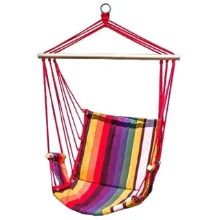 ZOLTA Hängematte 60x100cm - Indoor- und Outdoor- Hängeschaukel mit Armlehnen - Gartenzubehör - Hängender Schaukelstuhl - Häng Hängematte - Hammock für Kinder und Erwachsene - Streifen mit Lila