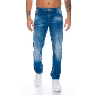 Cipo & Baxx Slim-fit-Jeans Herren Jeans Hose im dezenten Look mit dicken Nähten Hochwertige Nahtverzierung und perfekter Tragekomfort 38