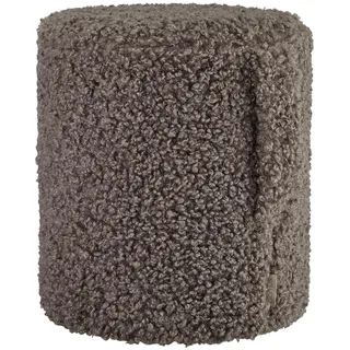 blomus Hocker -Teddy- | Farbe Espresso | Ø 35 x H 40 cm | Sitzhocker mit Trageschlaufe | Polsterhocker aus flauschigem Stoff