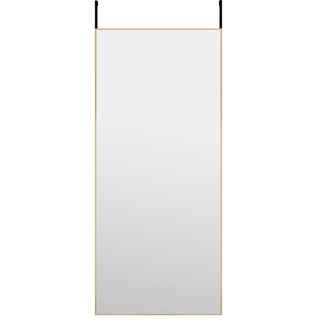 vidaXL Türspiegel Hängespiegel Spiegel Ankleidespiegel Garderobenspiegel Flurspiegel Frisierspiegel Wandspiegel Golden 40x100cm Glas Aluminium