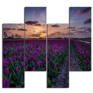 Homemania Bild Violet-4 Natur und Landschaften pro Wohnzimmer, mehrfarbig, 76 x 0,3 x 50 cm, HM204PMDF202, MDF