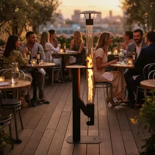 Pelletofen - Terrassenheizung - Terrassenofen - Raucharmer Außenkamin - Außenofen - Palettentheater - Pelletheizung - Terrassenofen - 183 cm - Langlebig