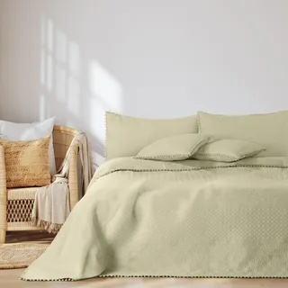 AmeliaHome Meadore Bettüberwurf 220 x 240 cm Beige
