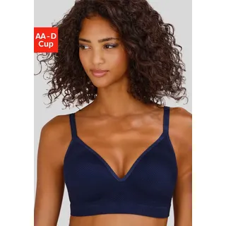 LASCANA Push-up-BH COMFY BRA ohne Bügel aus weicher Baumwollqualität, Basic Dessous blau 85