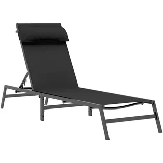 vidaXL Sonnenliege 112 x 35 x 0 cm Schwarz