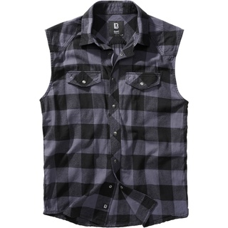 Brandit Checkshirt Sleeveless black/grey, Größe XL