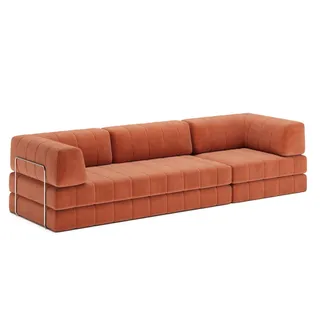 Innovation Living Schlafcouch Polyester 3-Sitzer Rust Orange