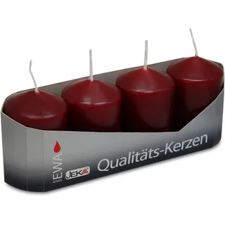 4er Tray Stumpenkerzen burgund Größe (Ø x H): ca. 40 x 60 mm