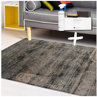 Teppich WAVE KONTURA, Musterring, rechteckig, Höhe: 10 mm, ideal für Wohnzimmer, Wintergarten oder Küche grau 140 cm x 70 cm x 10 mm