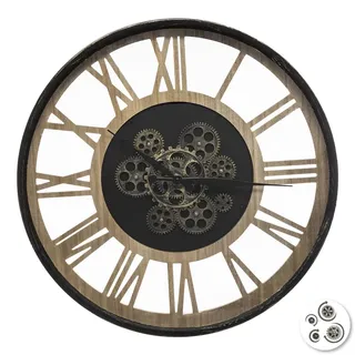 ATMOSPHERA CREATEUR D'INTERIEUR Wanduhr Paul – Metall & Holz D57 cm – Atmosphäre für den Innenbereich