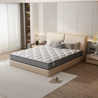 DEWINNER Matratze 160 x 200 cm- Ergonomische Matratze, atmungsaktiv, ultraweich und komfortabel, hohe Rückstellkraft, Federkernmatratze, Höhe 20 cm