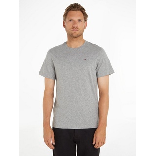 Tommy Jeans T-Shirt TJM ESSENTIAL SOLID TEE mit Rundhalsausschnitt und dezenter Logo-Flag grau M (48/50)