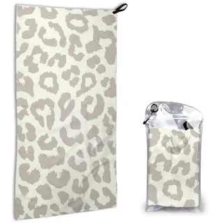 Schnell trocknendes Handtuch mit Tasche – braunes Muster, Leopardenmuster, super saugfähig, Mikrofaser, Reise-Sporthandtücher, 40 x 80 cm