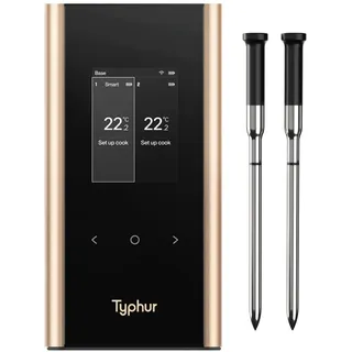 typhur Grillthermometer Größe 2 Sonden Gold/Schwarz