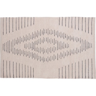 OBI Baumwoll Teppich gemustert Beige-Schwarz 60 x 90 cm