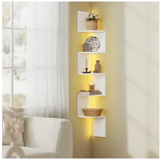 VASAGLE Eckregal Wandregal Schweberegal Bücherregal Pflanzenregal, Schlafzimmer Wohnzimmer Badezimmer, für Bücher, Schweberegal weiß