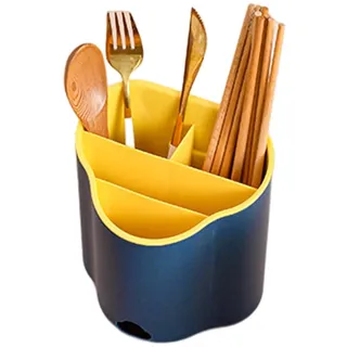 Stronrive Besteckhalter Küche Besteck Abtropfgestell Kunststoff Utensilienhalter Mit Tropfschale Küchenutensilienhalter Küche Spülbecken Organizer Küche Besteckbehälter Für Besteck Und silien