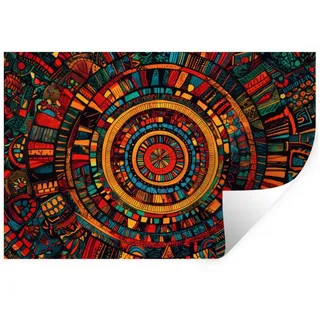 MuchoWow Wandsticker Mandala - Kreise - Muster (1 St), Wanddeko, Aufkleber, Wandtattoo, 90x60 cm 90 cm x 60 cm x 0.1 cm