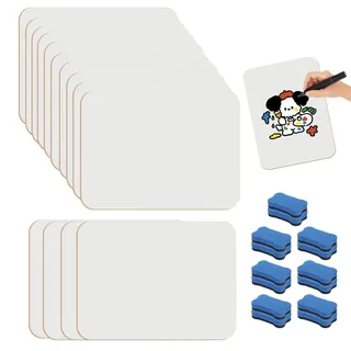 14 Stück Whiteboard Klein A4, Mini Whiteboards Abwischbar Doppelseitige Kleine White Boards mit 14 Radiergummis Tragbare Weiße Tafel für Schule Büro und Zuhause (29.7 x 21cm)