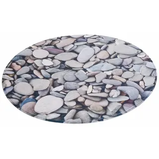 Badematte »Steine«, Höhe 14 mm, rutschhemmend beschichtet-Memory Schaum, fußbodenheizungsgeeignet-schnell trocknend-strapazierfähig, 383994-7 grau 1 St.
