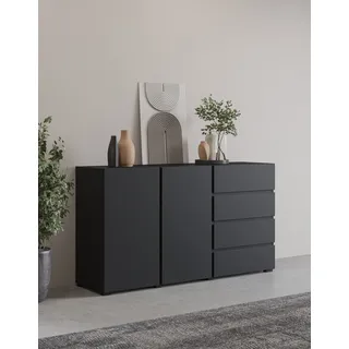 OTTO home Sideboard Metric 138 x 78,3 x 40 cm Schwarz