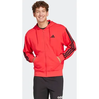 adidas Essentials 3-Streifen French Terry Reißverschlusspullover Pure Ruby / Black S