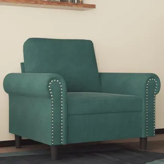 vidaXL Sessel Dunkelgrün Samt 60 x 60 x 60 cm Schwarz