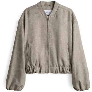 Opus Damen Jacke | JALEA Herringbone Regular Blouson im Fischgratmuster Macadamia, 42 - 42