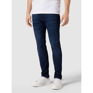 Tapered Fit Jeans mit Stretch-Anteil Modell 'Taber', Marine, 33/32