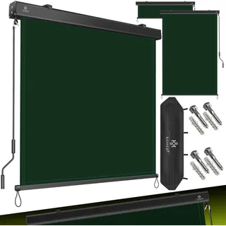 Kesser Senkrechtmarkise Außenrollo 180 x 250 cm Dunkelgrün