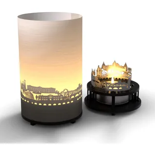 Aschaffenburg Premium Geschenkbox - Silhouette & Skyline Motivkerze | Schattenspiel & Souvenir | Wohnaccessoire für Aschaffenburg Fans