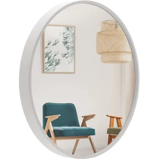 BD ART Runder Wandspiegel 60 x 60 cm Weiß