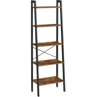 VASAGLE Bücherregal 56 x 34 x 172 cm Braun/Schwarz