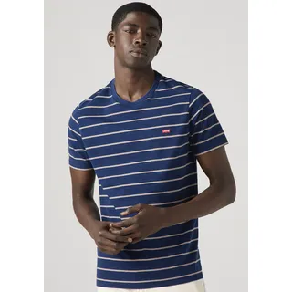 T-Shirt LEVI'S, Herren, Gr. XL, taper stripe, Jersey, Obermaterial: 100% Baumwolle, gestreift, regular fit normal, Rundhals, gerader Abschluss, Shirts T-Shirt, mit Streifenmuster